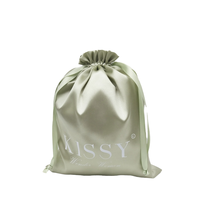 Sac cadeau réutilisable en satin de velours doux personnalisé 2025, résistant aux chocs, pour emballage cosmétique, extensions de cheveux