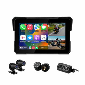 Telecamera per Moto con CarPlay, Schermo GPS da 7 Pollici, 4G, Posizionamento Remoto, Monitoraggio in Tempo Reale, Doppia Telecamera DVR, TPMS - Product Image 1