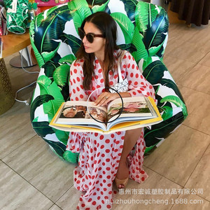 <b>Inflatable</b> <b>Sofa</b> Palm Tree Design 103x104cm Outdoor Air Chair Tropical Style Adult Use Environmentally Friendly PVC - Product Image 4