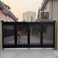 Portail principal en acier au design intemporel, entrée sécurisée automatique, clôture moderne à motifs pour maisons de luxe, hôtels, centres commerciaux, durable 5 ans