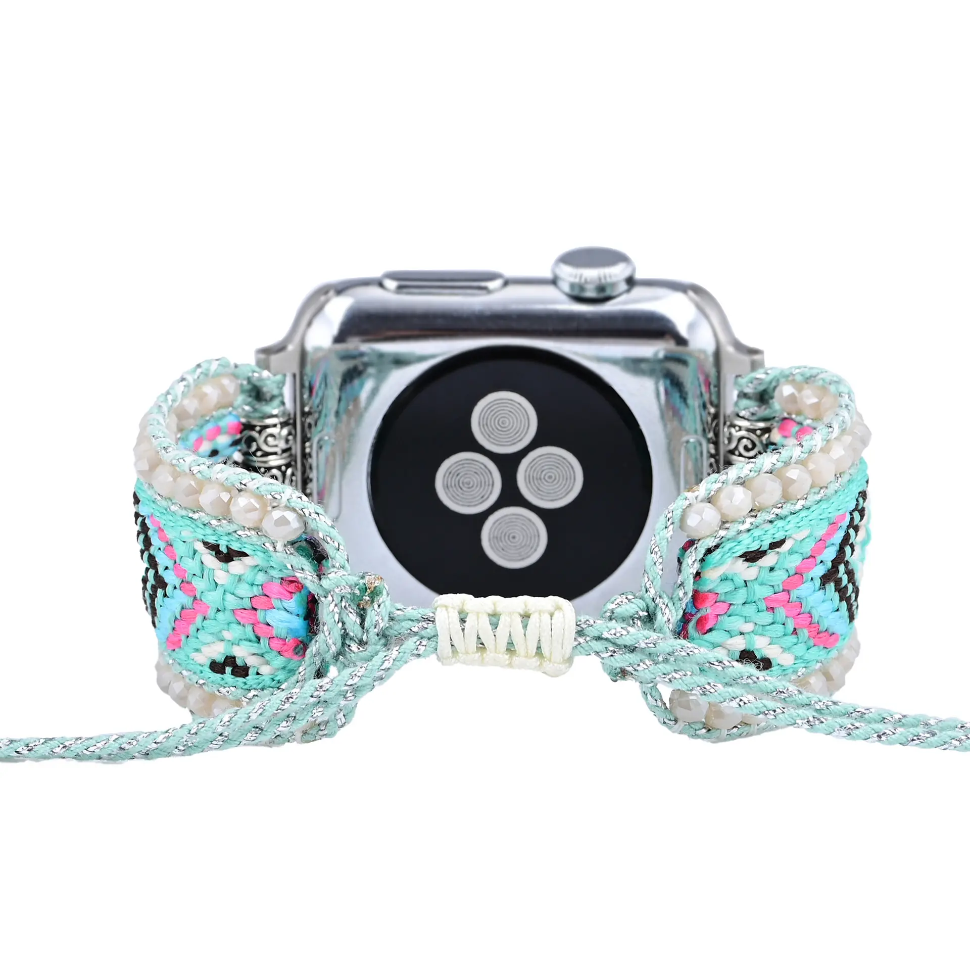 Fashion Beads Boho Woven Adjustable Watch Strap Watch Band For Apple Watch 8/7/6/5 41mm 45mm