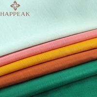 HAPPEAK Vente en gros de tissu en lin 100% pur, impression personnalisée disponible, 256 couleurs unies, tissu en lin doux pour vêtements