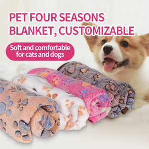 Fabrik warm verdickt flauschig Premium Hunde decken Pet Coral Velvet Flanell Fleece Welpen Bett matte Pad Decke mit niedlichen Pfoten abdruck - Product Image 6