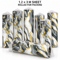 Papier peint auto-adhésif en marbre tourbillonné or blanc charbon de bois de 1 mm, feuilles IXPE de 1,2x3 m pour murs décoratifs de chambres d'hôtel