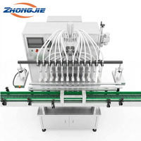 Machine de remplissage automatique à grande vitesse Zhongjie 100BPM à 12 têtes pour ligne d'emballage d'eau, de boissons et d'huile