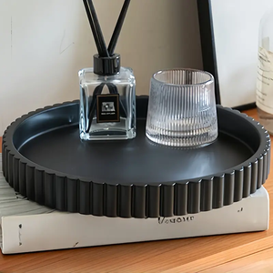 Plateau Rond Décoratif <span class=keywords><strong>en</strong></span> <span class=keywords><strong>Bois</strong></span> pour <span class=keywords><strong>Table</strong></span> Basse, Plateau Centre <span class=keywords><strong>de</strong></span> <span class=keywords><strong>Table</strong></span> Décoration d'Intérieur - Product Image 4