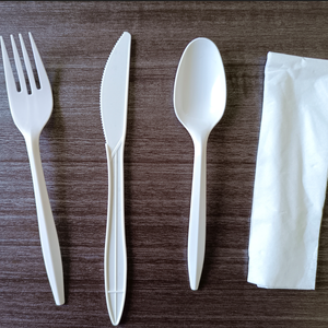 Juego de Cubiertos Desechables de Plástico PS, Tenedor, Cuchillo y Cuchara, en Blanco o Negro HD - Product Image 4