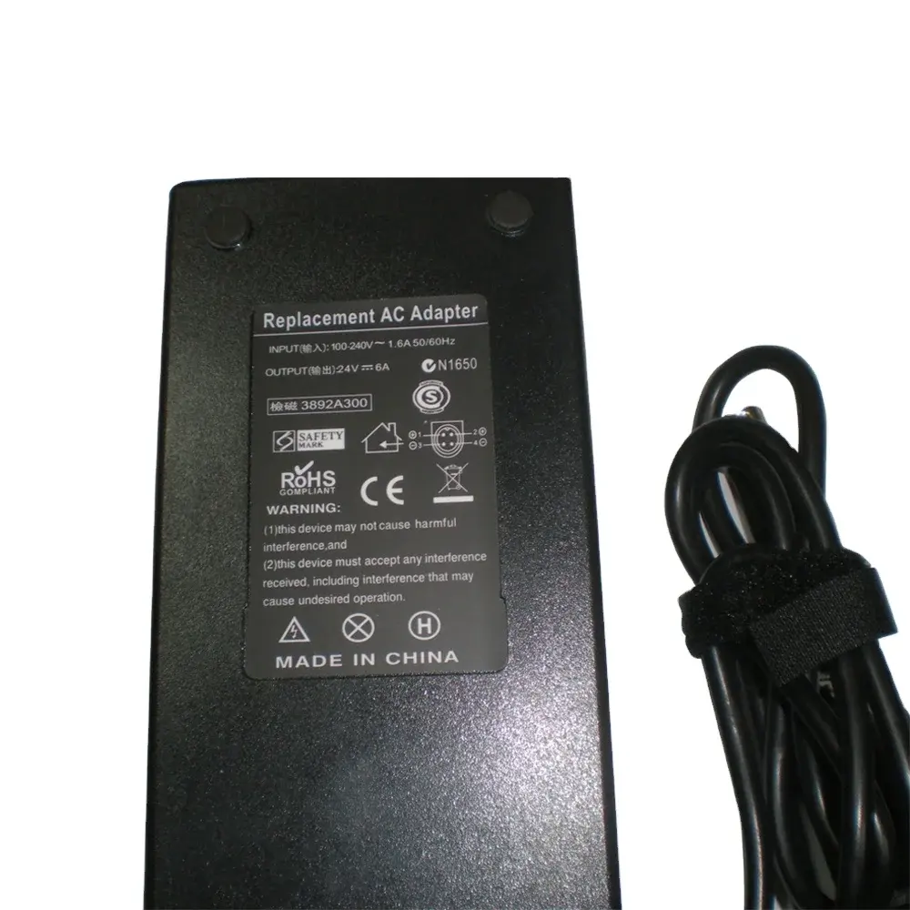 CE ROHS FCC sertifikaları ile dizüstü esnek RGB LED şerit ve bant ışıkları için yedek 144W AC şarj aleti adaptör