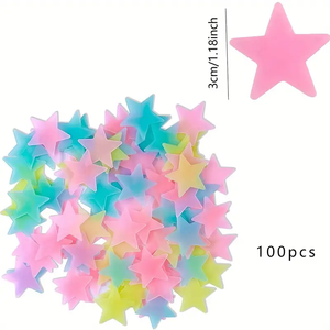 Adesivi a stella a luce scura da 100 pezzi, perfetti per decorazioni da camera da letto, soggiorno e soffitto, senza bisogno di energia - Product Image 4