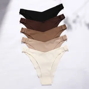 European and American sexy seamless ice silk underpants for women large simple breathable low waist fast drying pure cotton slip