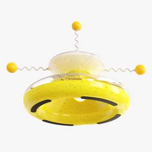 Commercio all'ingrosso Pet interattivo <span class=keywords><strong>Fancy</strong></span> Teaser cibo Feeder giradischi traccia ruotare Trackball giocattolo con palla a molla per i gatti - Product Image 5
