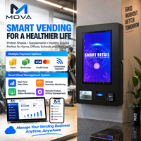 Mesin Vending MOVA yang Dipasang di Dinding Pengiriman Internasional Kemasan Peti Kayu Desain 20 Jalur Kapasitas 20-150 Pcs untuk Global