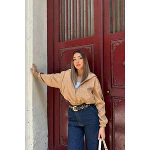 Chaqueta Bomber Corta de Visón con Cremallera para Mujer, Cortavientos, de Poliéster Tejido Acolchado, Color Visa, Venta al por Mayor - Product Image 4