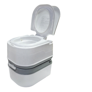 Inodoro Portátil de Diseño Francés para Camping y RV con Tanque Oculto, Doble Descarga, Cuadrado, de Dos Piezas, para Uso en Exteriores - Product Image 1