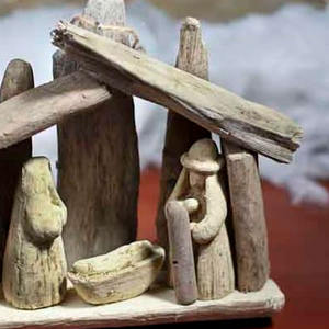 Country Kerst Decoraties Drijfhout Kunst Tafelblad Decoratie Drijfhout Ornamenten Natuurlijk Drijfhout Kerststal Display - Product Image 5