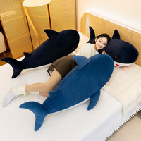 Oreiller super doux en forme de requin - Jouet en peluche câlin pour lit et canapé, oreiller corporel à câliner, cadeau d'anniversaire parfait pour femmes et enfants