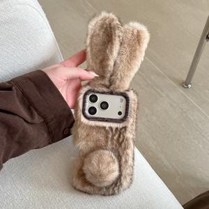<span class=keywords><strong>Coque</strong></span> <span class=keywords><strong>de</strong></span> <span class=keywords><strong>téléphone</strong></span> avec oreilles <span class=keywords><strong>de</strong></span> lapin en fourrure, couleurs dégradées, <span class=keywords><strong>coque</strong></span> <span class=keywords><strong>de</strong></span> protection pour iPhone, une seule pièce - Product Image 4