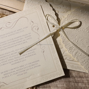 Vanilla <b>Printing</b> Custom Blind Emboss <b>Printing</b> Premium Cotton <b>Paper</b> Paperboard Invitation Greeting Card Model 465 Recycled - Product Image 1