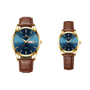 <span class=keywords><strong>Montre</strong></span> couple homme et <span class=keywords><strong>femme</strong></span>, <span class=keywords><strong>montre</strong></span> à quartz, boîtier en alliage, <span class=keywords><strong>bracelet</strong></span> en <span class=keywords><strong>cuir</strong></span>, cadran rond avec date, nouveau style tendance - Product Image 2