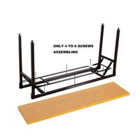 Bureau et chaise combinés rectangulaires longs pour enseignant, table en bois pliable facilement transportable pour professeur