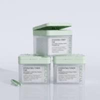 Pot carré en plastique vide avec couvercle pour tampons de toner, coton démaquillant, tampons faciaux, emballage de produits de soin