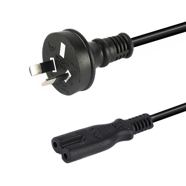 Saa Approved Male Prong Power Cable Ac Extension Cord 2 Pin Plug to C7 Figure 8
