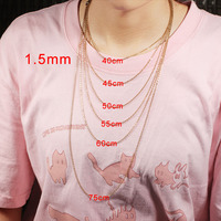Collier Chaîne Mailles Forçat Simple en Acier Inoxydable Cynya, Bijou de Mode Plaqué Or 18 Carats pour Femme, Chaîne Style Câble Classique