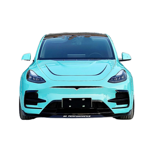 ZNDR FORTeslaMODEL Y Nouveaux accessoires de remplacement autocollants pour pare-chocs, style SD, en fibre de carbone : Lame avant, Jupes latérales, Diffuseur, Spoiler - Product Image 1
