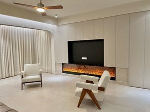 Cheminée électronique à LED avec flamme simulée, effet 3D, lumière d'ambiance électrique pour meuble TV, décoration intérieure et intérieure. - Product Image 4