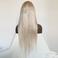 Warna 60 # rambut manusia virgin pirang putih perak 13x4 13x6 wig frontal renda pra-pencabutan dan wig renda depan tanpa lem