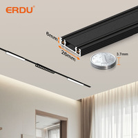 ERDU 48V DC Rail lumineux LED ultra-fin en surface/encastré 4000K Blanc neutre 90 CRI Construction en aluminium Installation facile 1M/2M