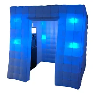 Air Kubus Cabine Reclame Grote Led Licht Opblaasbare Fotocabine Outdoor Evenement Bruiloft Decoratie Opblaasbare Partij Tent