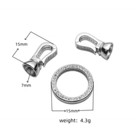 Prix de gros clip rond en vrac bijoux à bricoler soi-même fermoir double connecteur accessoires bracelet serrure fermoirs en argent sterling pour collier