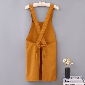 <span class=keywords><strong>Tablier</strong></span> à bavette de cuisine coloré en tissu taslon lavé de haute qualité à la mode coréenne avec logo personnalisé - Product Image 4