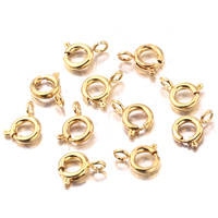 Fermoirs à ressort ronds en acier inoxydable plaqué or 18 carats Hobbyworker, crochets, connecteurs pour bracelet, collier, fabrication de bijoux DIY