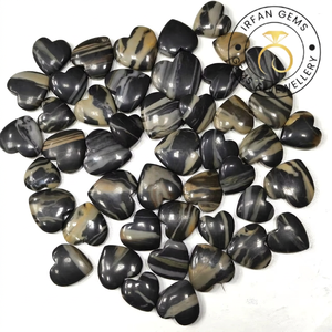 Cabochon en calcite zébrée en forme de cœur, semi-précieuse, haute qualité, 20-55mm, formes variées, pierres brutes pour la fabrication de bijoux - Product Image 4