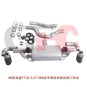 ระบบท่อไอเสียแบบสปอร์ตสำหรับรถ Audi TT 8J <span class=keywords><strong>3</strong></span>.2T <span class=keywords><strong>VR6</strong></span> 304ท่อไอเสียสแตนเลสควบคุมระยะไกล - Product Image 4
