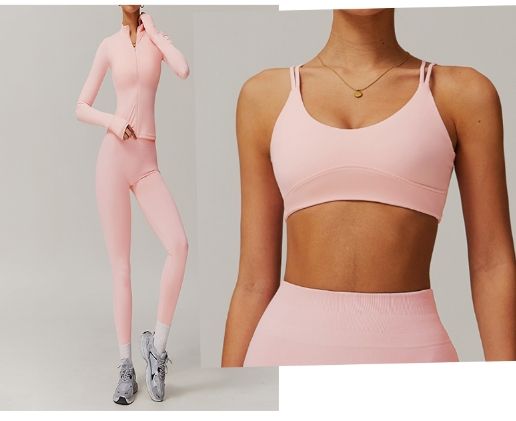 pink coat +bra+leggings