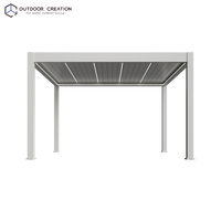 Pergola à lames orientables en aluminium, étanche, avec éclairage RGB dimmable, écologique, pour jardin, terrasse, patio, balcon