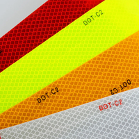 Cinta Reflectante DOT C2 de 5cm*45.7m, Vinilo Adhesivo Rojo de Alta Visibilidad, Impermeable y Resistente al Fuego, Adhesivo para Camiones y Remolques