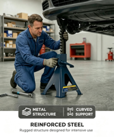 Dongkrak Penyangga Mobil Pro Lift 3 Ton Double Pin Pair Jack Stand dengan Garansi 2 Tahun untuk Peralatan Perbaikan Mobil di Garasi