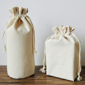 Sac à cordon en coton recyclable avec logo personnalisé, choix de taille et de couleur, pochette en toile de mousseline pour le shopping - Product Image 2