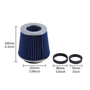 Accesorios para Automóviles, Filtro de Aire de Alto Flujo y Rendimiento con 2 Adaptadores, Lavable, Universal, de Tela No Tejida (3/3.5/4\") - Product Image 3