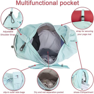 Échantillon gratuit Sac de yoga pliable léger personnalisé de haute qualité imperméable en tissu Oxford 600D avec sangle réglable - Product Image 3