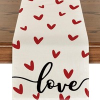 Chemin de table transfrontalier grec, motif explosions nordiques, Saint-Valentin, en polyester tissé imprimé, personnalisable, écologique et durable, pour la maison