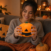 Jouet Squishy Géant Citrouille d'Halloween en TPR pour Enfants et Adultes, Anti-Stress, à Remontée Lente, Nouveauté Sensorielle Jumbo