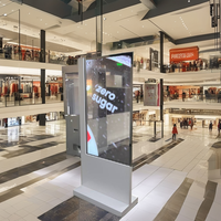 Écran d'affichage numérique sur pied avec écran tactile OLED transparent de 55 à 77 pouces, tout neuf, avec SDK de graphiques d'animation pour centre commercial