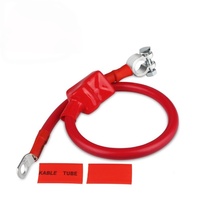 Câble de batterie automobile en cuivre pur 2 AWG avec extrémités à pince, longueur personnalisée, connecteur isolé noir pour voitures, camions, bus
