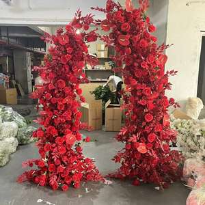 ซุ้มดอกไม้ประดิษฐ์สำหรับตกแต่งซุ้มดอกกุหลาบสีแดงสำหรับงานแต่งงานฉากหลังของ KL-HOA010 - Product Image 1