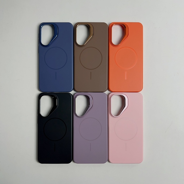 Electroplated Camera Frame Holder Frosted Magnetic PC Phone Case for Samsung A57 A36 A16 A06 Phone Cover